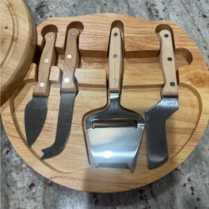 Wood Handle Cheese Knife Set